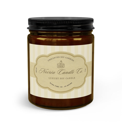 Noiréa Unscented Candle Set with Wick Trimmer | Amber Glass Candle Jar
