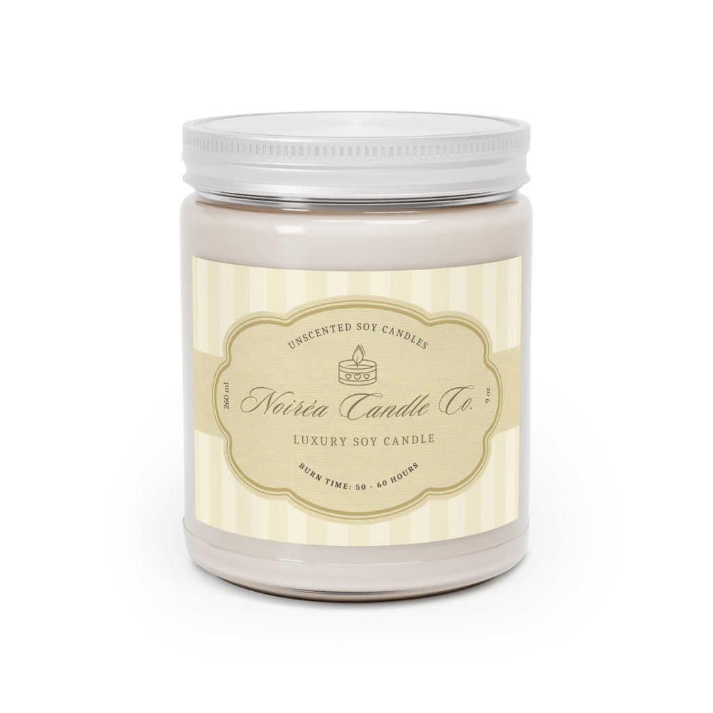 Noiréa Unscented Soy Candle 9oz Jar with White Lid | Unscented Candle