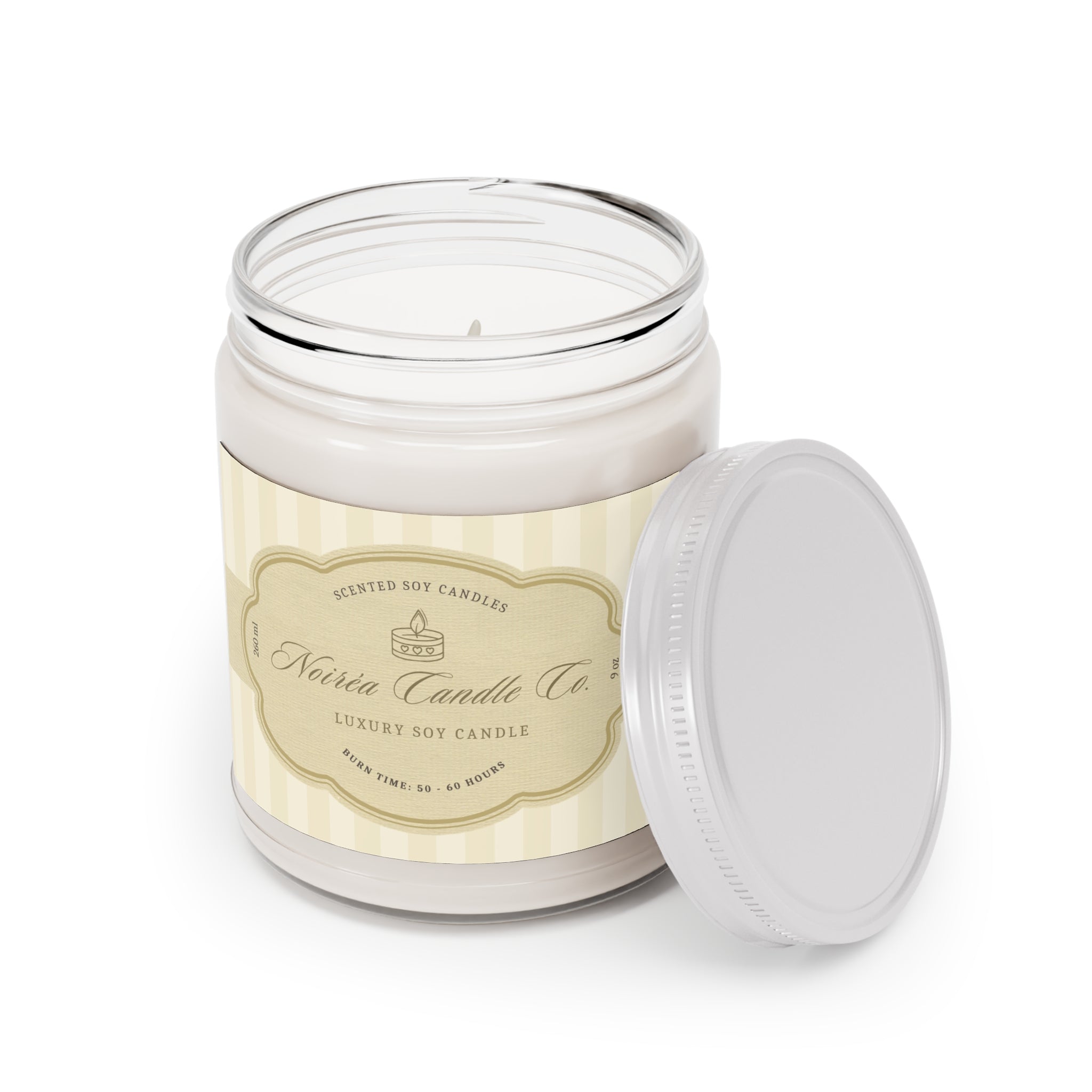 Noiréa Soy Candle 9oz jar | Scented Candle with White Lid