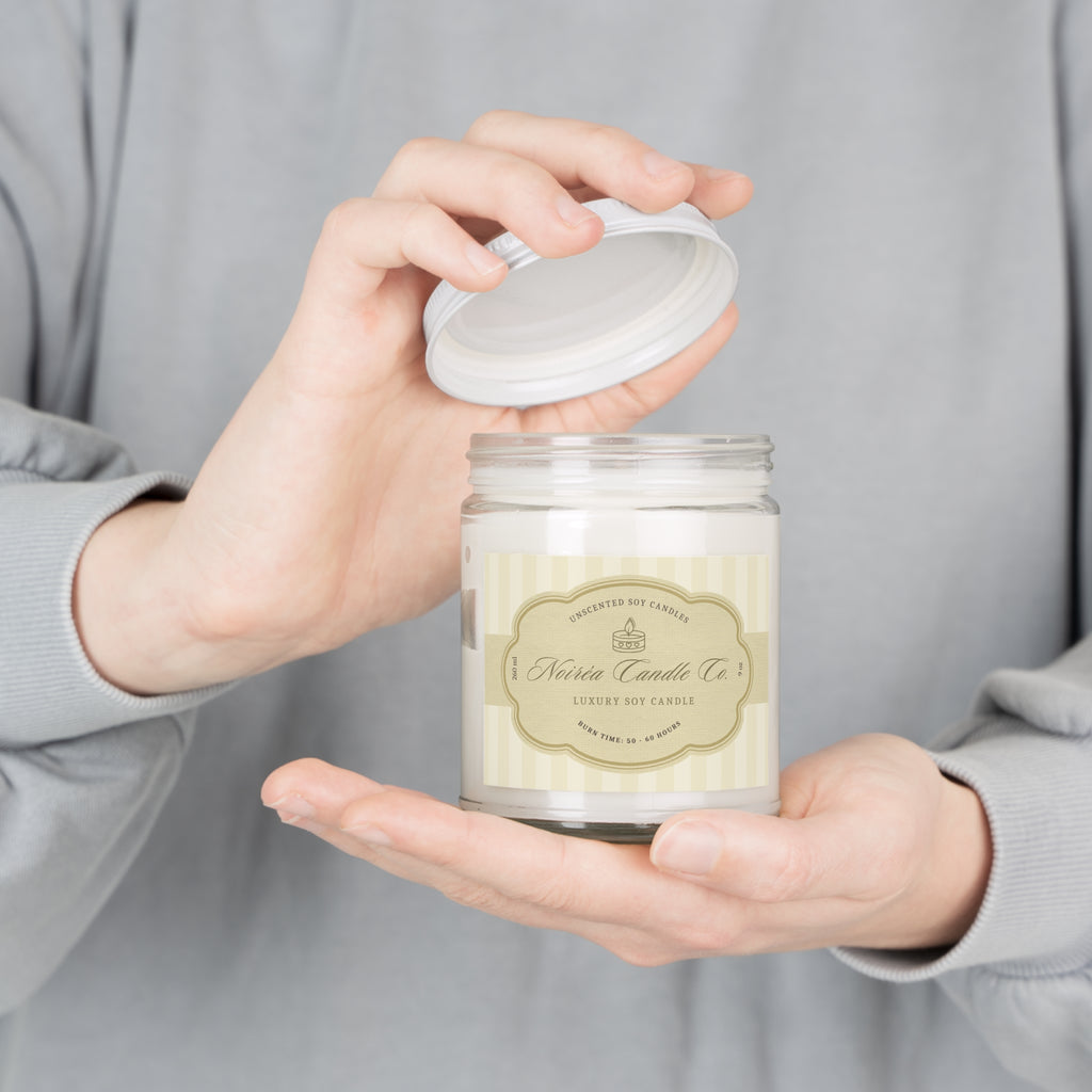 Noiréa Unscented Soy Candle 9oz Jar with White Lid | Unscented Candle